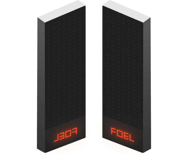 Double-sided screens at gas stations